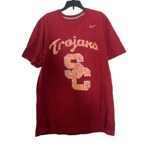 Nike Trojans Football Red Standard Fit Tee